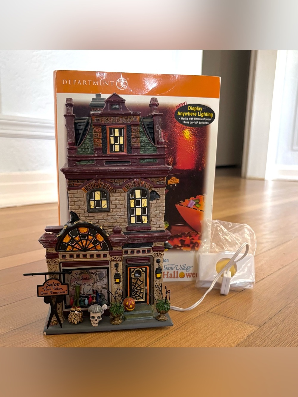 Department 56 Halloween Hair Today Gone Tomorrow Salon Snow Village Illuminated